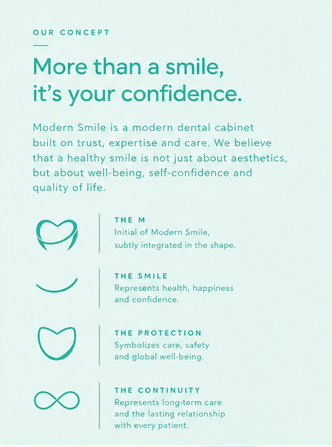 Concept panel explaining the M, the smile, the protection and the continuity in the mark