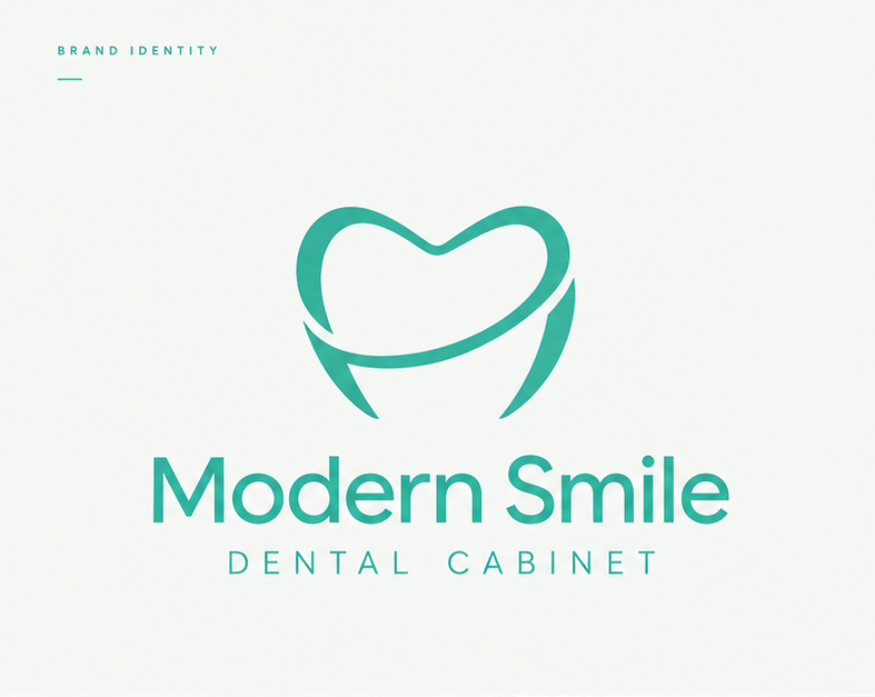 Modern Smile logo: a tooth-shaped mark in turquoise above the wordmark