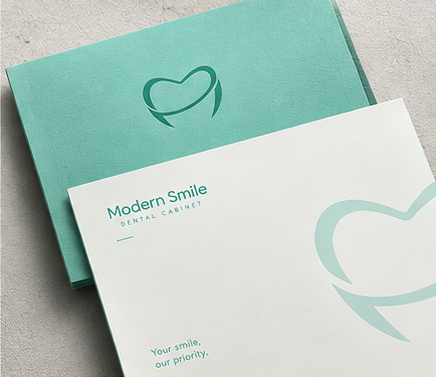Modern Smile envelope and letterhead