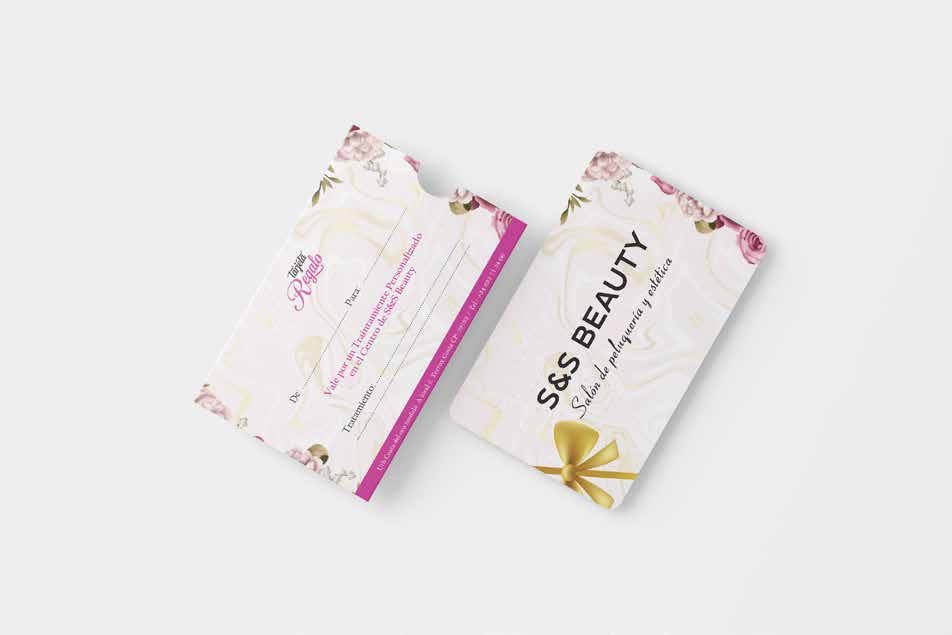 Front and back of the S&S Beauty gift card